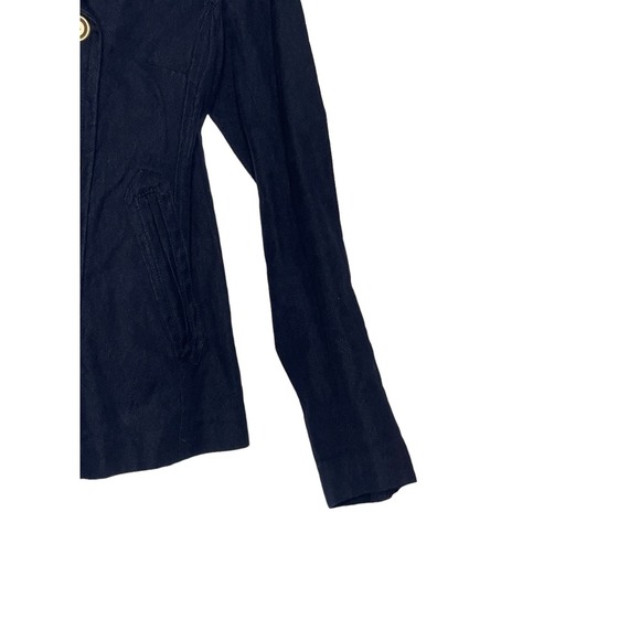 J.Crew Women's Jacket Coat Double Breast Gold Buttons Long Sleeve Blue Size 2 - Picture 2 of 10